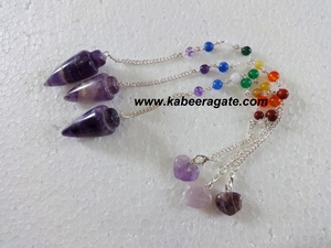 도매 진자: 차크라 체인 자수정 진자 - Product Image 2