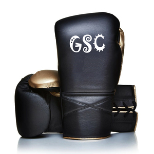 Gants de boxe professionnels marron tendance élégants en cuir durable et matériau PU avec fermeture à lacet pour les matchs d'entraînement - Product Image 1