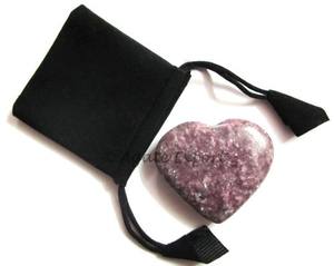Acheter healing Lepidolite Puffy Heart shaped stone Gift Set semi-precious stone crafts crystals healing stones - Product Image 1