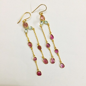 Boucles d'oreilles pendantes multi-couleurs pour femmes, bijoux de luxe, en argent Sterling 925, cadeau tendance, en or, nouvelle collection - Product Image 6