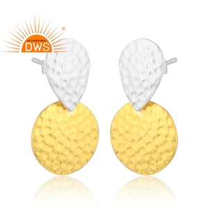 Pendientes colgantes de doble tono hechos a mano para mujer, joyería de moda, fabricante - Product Image 2