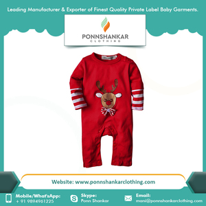 Mameluco de algodón orgánico para bebé, ropa de bebé recién nacido de color personalizado con pie de manga completa para 0-3 meses - Product Image 2