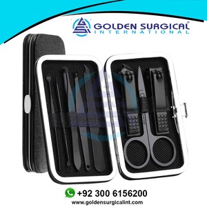 Black Nail Clippers <b>Manicure</b> Tool Portable Pedicure <b>Sets</b> With Button Lock for <b>Man</b> 8 Pieces | Nail Art Tools <b>Set</b> - Product Image 2