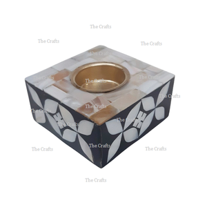 Metal Gold Polished Candle Holder With Mop Work Set Of Two Customized Size Candle Stand Holder At Low Price - Product Image 6