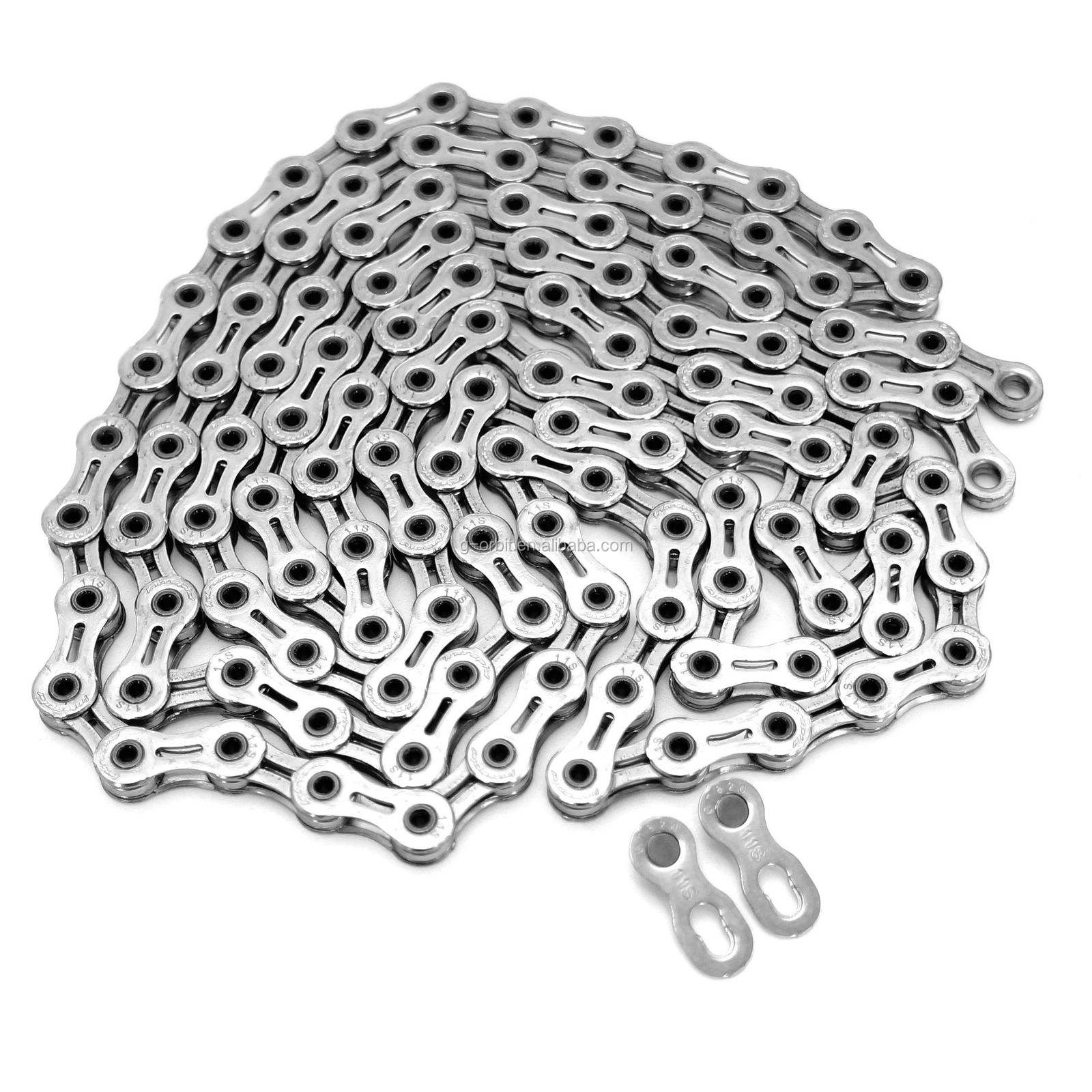 TIPSUM X11SL 11 Speed 118L Road MTB Bike Hollow Chain Silver