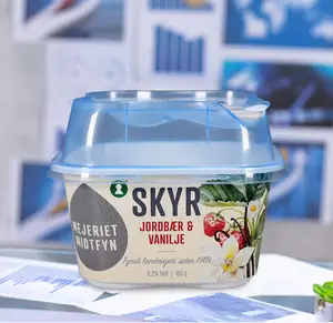 Scatole per imballaggio IML contenitore In plastica per yogurt gelatina In etichetta per stampi imballaggio tazza per yogurt con coperchio