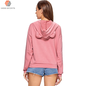 New Look Women’s Cropped Hoodie Custom Logo Cotton Winter Sweatshirt Sexy <b>Crop</b> <b>Top</b> Breathable Pullover - Product Image 6