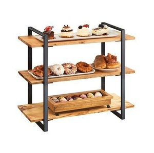 3 Tier Round Wooden <b>Cake</b> <b>Server</b> Stand Wholesale Exporter Custom Made Mango Wood Tier <b>Cake</b> Stand - Product Image 2