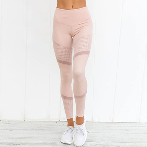 Work Out Pink <b>Leggings</b> Women Spring Ankle-Length Soft Mesh <b>Legging</b> <b>Stitching</b> Hollow Slim Push Up Lady's <b>Legging</b> - Product Image 6