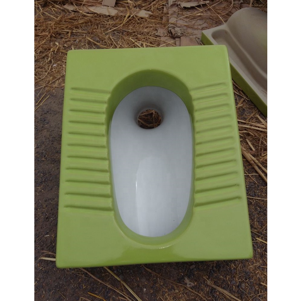 Низкая цена, Китай, бело-зеленый, двойной цвет, приседание Orissa, Восточная кастрюля, высокая глубокая вода, туалет, комод, сантехника