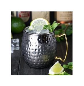 Mug à café en cuivre martelé avec poignée en laiton, qualité supérieure, couleur argent, mug à boire pour la cuisine - Product Image 1