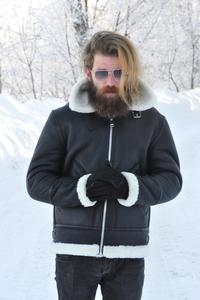 Chaquetas de piel de oveja genuina para hombres Premium con largo y cierre de cremallera - Product Image 4