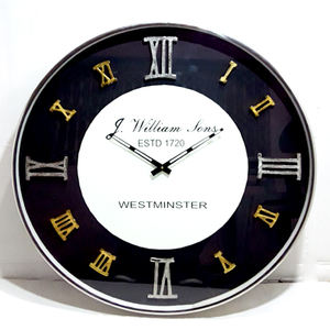 Luxury Style Single Face Home Decorative <b>Wall</b> <b>Clock</b> Mute <b>Living</b> <b>Room</b> Roman Numeral Round Border Style - Product Image 1