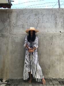 New Amazing Look Long Kaftan <b>Dress</b> Hand Tie Dye Design Full Sleeve Beachwear Kaftan <b>Holiday</b> Oversized Women Kaftan - Product Image 5