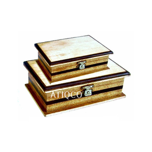 Urna de caja de madera bellamente hecha a mano, urna de cremación de madera de palisandro indio de alta calidad con incrustaciones de latón para uso funerario - Product Image 1