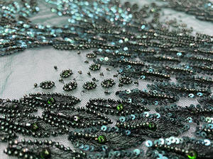 Fabricante y proveedor de tela con cuentas de cristal pesado con encaje y lentejuelas para accesorios de ropa de Bodas de India - Product Image 3