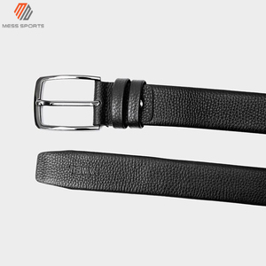Ceinture Formelle Homme en Cuir Véritable Noir Uni avec Boucle Ardillon en Acier Rectangulaire Monobloc Style Durable - Product Image 2