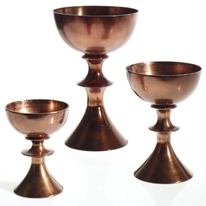 Cuencos de Flores de Aluminio con Acabado Brillante, Hechos a Mano, Decorativos para Mesa de Boda, Floreros y Cuencos en Venta - Product Image 2