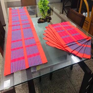 Vente en gros de napperons simples personnalisés Table minimaliste brodée personnalisée 13x19 150 GSM coton biologique léger certifié GOTS - Product Image 3