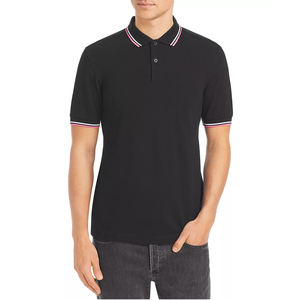 Camiseta Polo negra de diseño personalizado OEM, recién llegada, para hombres/niños, 100% algodón Pique, tela de alta calidad. - Product Image 1