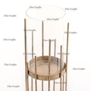 Porte-bougie en fer couleur or pour la maison, l'hôtel et les mariages, qualité supérieure, forme ronde, décoratif. - Product Image 2