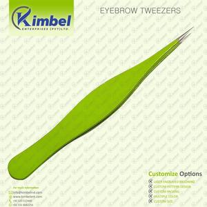 Pinzas puntiagudas de acero inoxidable de calidad profesional, pinzas para cejas con etiqueta personalizada para cabello encarnado y muerto - Product Image 3