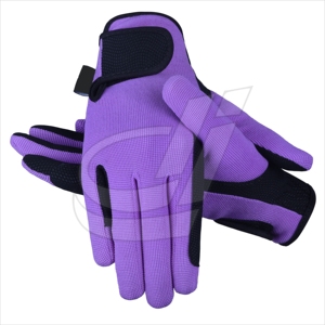 Polyester shell paume en cuir équestre Équitation Gants - Product Image 2