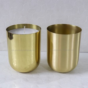 Frascos de velas de 16 Oz dorados de latón macizo hechos a mano personalizados con tapa, decoración del hogar, recipientes de lujo para hacer velas - Product Image 5