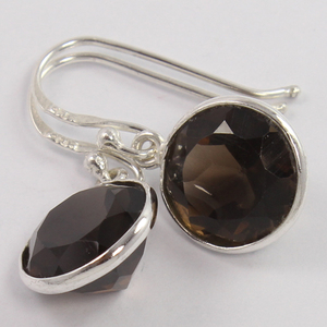 Nouvelle vente chaude femmes mode 925 solide en argent Sterling Quartz fumé pierres précieuses boucle d'oreille femmes boucles d'oreilles à la mode cadeau bijoux - Product Image 1