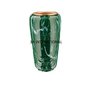 Flower vessel Handcrafted Pots and Pitcher Modern Style Bottle Shape Copper Plated Floor Flower Vase High Quality