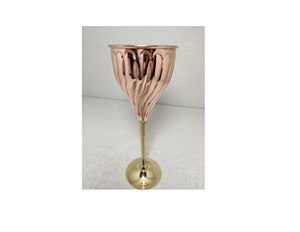 Copa de Martini de cobre martillado, Copas de metal grabadas, de agua ámbar - Product Image 5