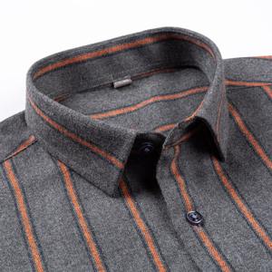 6XL ผ้าฝ้ายแขนยาวกันยับสำหรับผู้ชายผ้าสักหลาดแขนยาวแบบลำลองมีกระเป๋า100% - Product Image 2