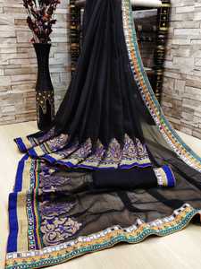 Thiết Kế Saree Nặng JEQUARD ZARI Thiết Kế Vải Mềm Sari Với Mảnh Áo Ở Ấn Độ SURAT Gujarati Quần Áo SAREE - Product Image 6