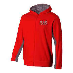 Sudadera con capucha y cremallera para hombre, con Logo personalizado, para entrenamiento, gimnasio, lisa, neón, color blanco - Product Image 4