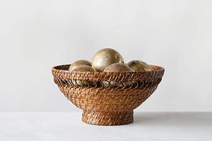 ชามเสิร์ฟอาหารตาข่ายหวายโบราณทำจากธรรมชาติเหมาะสำหรับการผสมในงานแต่งงานและห้องครัวของโรงแรม - Product Image 5