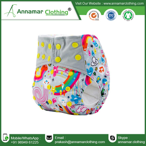 Fourniture OEM de couches lavables pour bébé nouveau-né couches lavables réutilisables en coton polyester PUL - Product Image 2