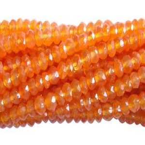 Cuentas de gemas de cornalina natural microfacetadas en forma de rondel, precio al por mayor, tamaño 3-3.5mm, longitud del hilo 13 pulgadas, para la fabricación de joyería. - Product Image 1