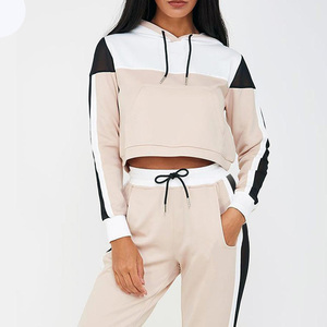 Conjunto Deportivo de Sudadera con Capucha y Bloques de Color para Mujer, con Franja Lateral, Conjunto de 2 Piezas de Manga Larga Tejida - Product Image 6