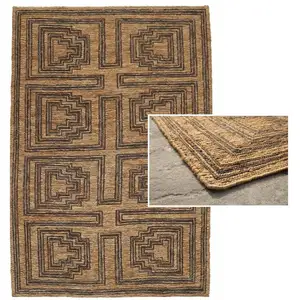 Hand gewebte natürliche geflochtene Tisch läufer Square Jute Teppich Teppiche Handgemachte Teppich Verkauf