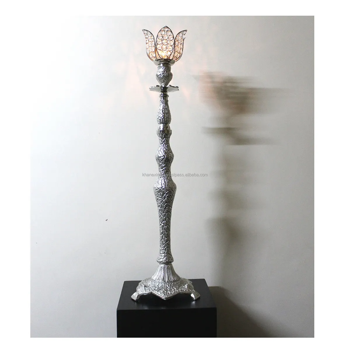 Großhandel Nickel Finish Lotus Votiv halter Herzstück Kerzenhalter für Ramadan Dekoration zum besten Preis