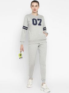 Chándales calientes de algodón 100% para mujer, chándales de moda de invierno de manga larga, jersey de cuello redondo para uso diario, recortado sólido - Product Image 3