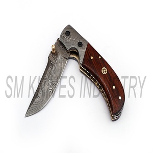 มีดดามัสกัสสวยงามทำด้วยมือเองสวยงามซับล็อคกระเป๋า/มีดพับ (Smk1273) - Product Image 4