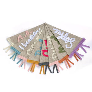 Banderín con nombre personalizado, caligrafía, escritura <span class=keywords><strong>cursiva</strong></span> moderna, señal de nombre, fieltro para fiesta de cumpleaños, bandera - Product Image 2