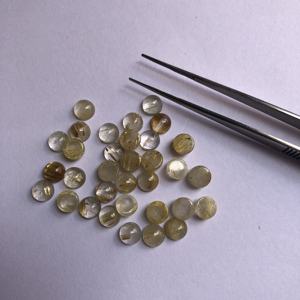 5mm Naturel Doré Rutile Pierres Précieuses Lisse Rond Calibré Lâche Cabochons Acheter En Vrac De Pierres Fabricant Revendeur Boutique En Ligne - Product Image 1