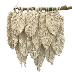 Main Macrame Feuille Plume Macrame Laisse Tenture Décor À La Maison - Product Image 5