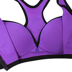 Soutien-gorge de sport à double couche antichoc Sexy Gather Shather avec fermeture à glissière avant Gym Wears Running Sports Bra pour femmes - Product Image 5