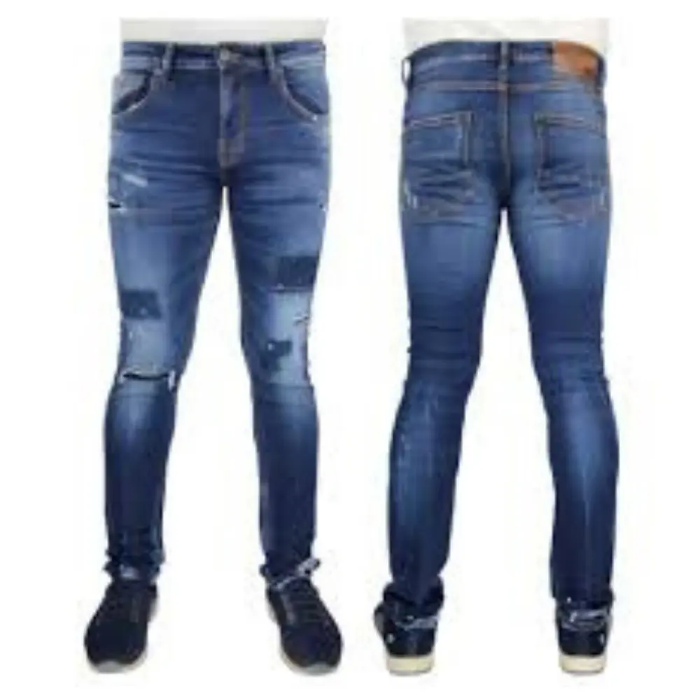 Whole Sale Price Bulk Cheap Cost Clothes Biker Fashion Stretch Custom Made Men's Skinny Denim Jeans From Bangladesh