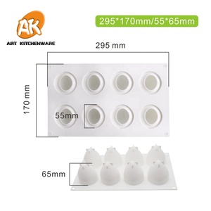 Moule à Gâteau Mousse en Silicone pour Boulangerie Ustensiles de Cuisine Moules à Gelée DIY Outils de Pâtisserie MC-137 AK 8 Cavités Fraise 3D - Product Image 3