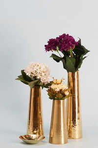 แจกันดอกไม้ทองเหลืองคุณภาพดีที่สุด แจกันดอกไม้ที่ไม่ซ้ําใคร แฉกสําเนียงเดสก์ท็อปในบ้านสมัยใหม่ ขายส่งแจกันแก้วราคาถูก - Product Image 6