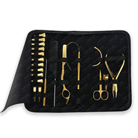 Kit d'outils pour extensions de cheveux en acier inoxydable de qualité chirurgicale, pinces pour micro-anneaux nano, aiguilles de tirage, étui de couleur personnalisée pour salon